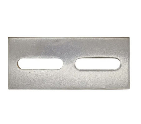 2 Holes Embed Steel Plate In Concrete Mild Steel Base Plate With White Zinc Plating