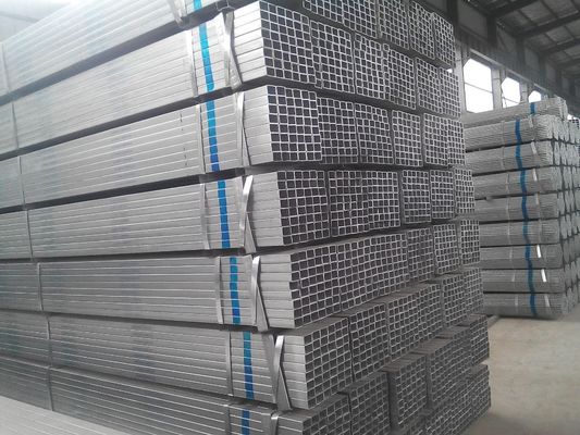0.8mm - 5mm Thickness Threaded Galvanized Square Pipe With Plain Beveled Ends